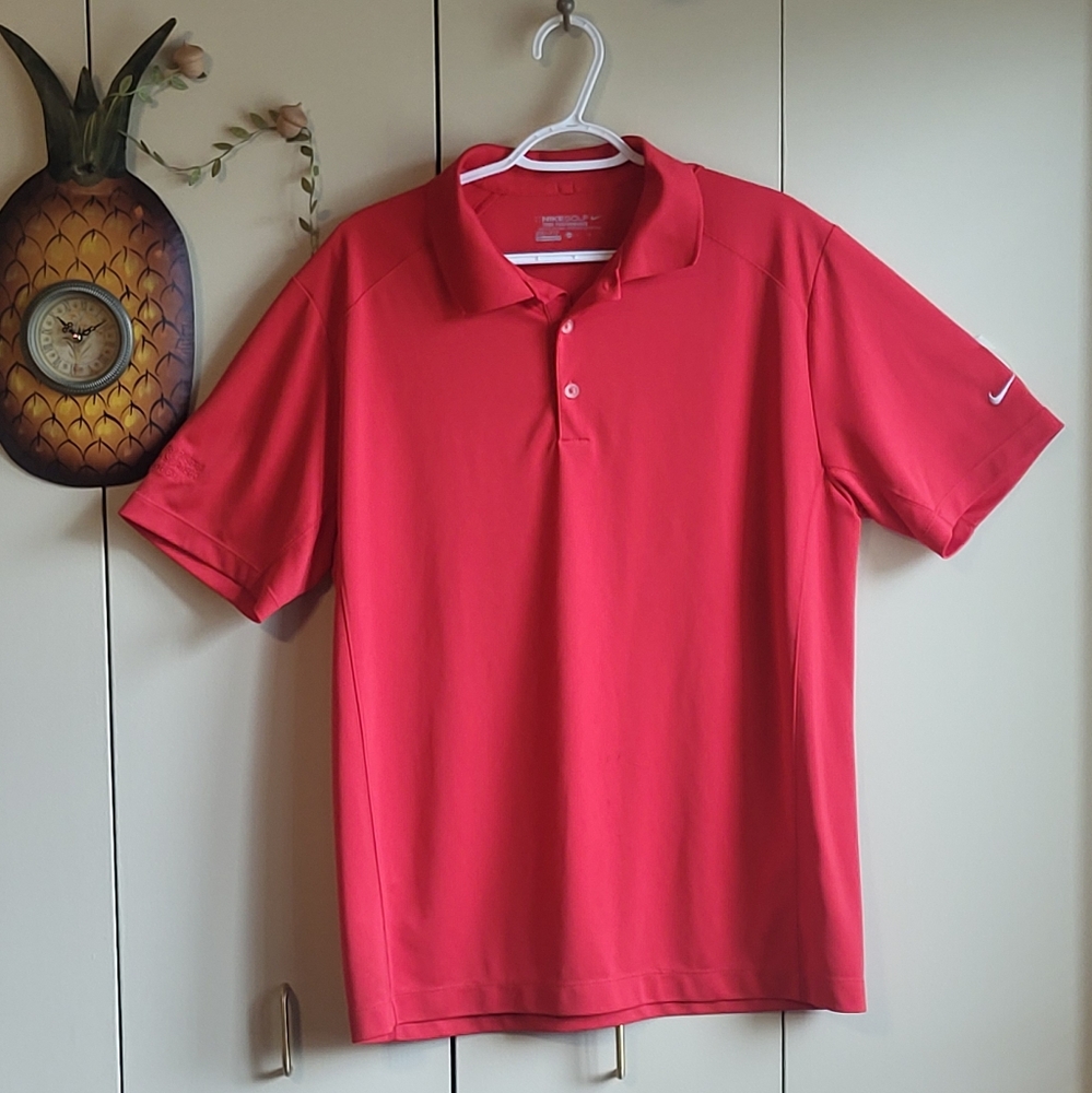 Nike Red short-sleeves Polo / golf Shirt, men's L,  Dri Fit Tour Performance